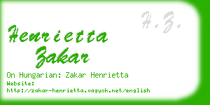 henrietta zakar business card